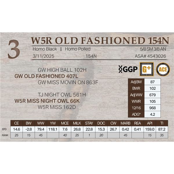 W5R OLD FASHIONED 154N