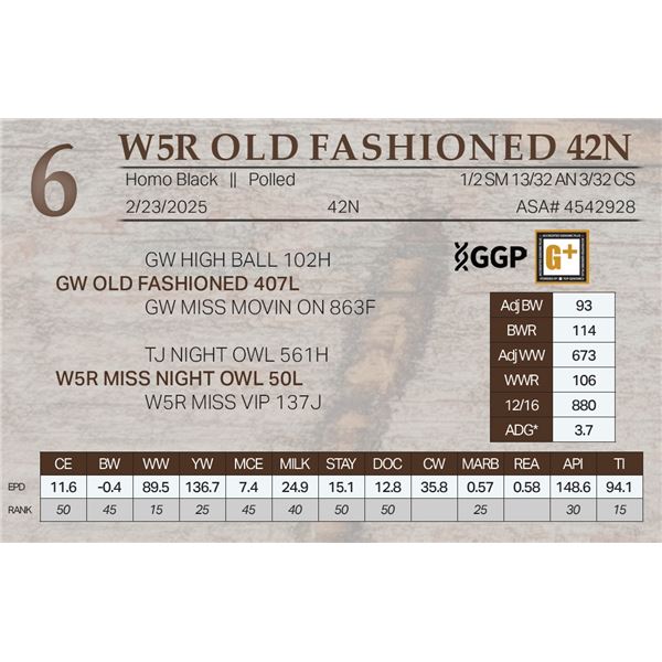 W5R OLD FASHIONED 42N