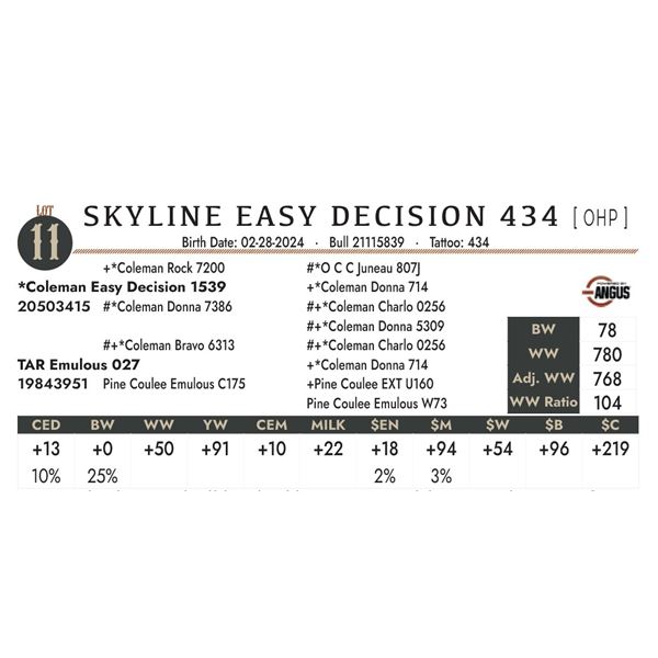 Skyline Easy Decision 434