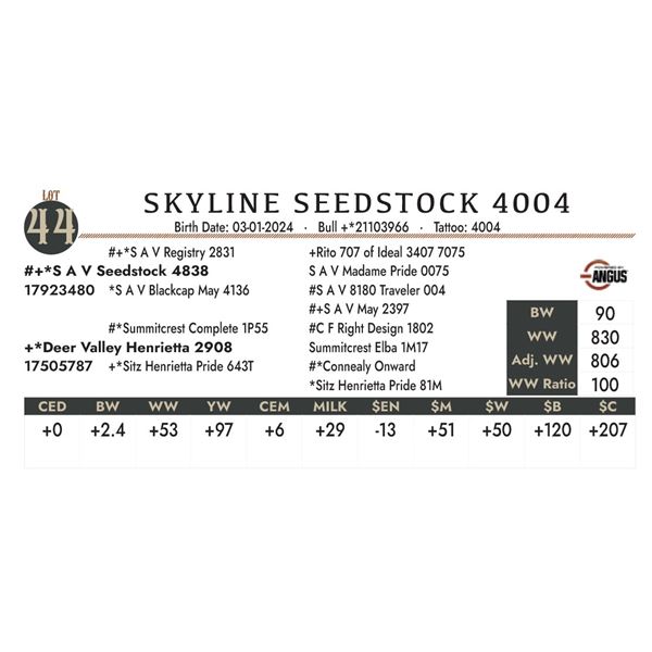 Skyline Seedstock 4004