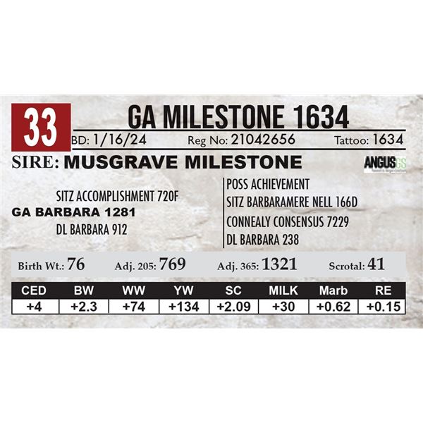 GA Milestone 1634