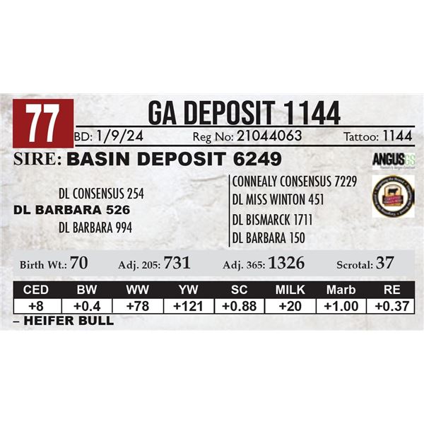 GA Deposit 1144