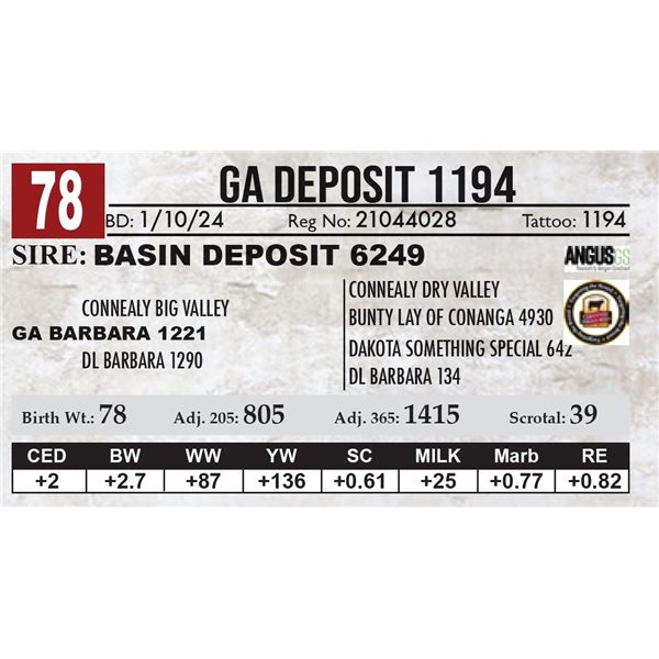 GA Deposit 1194