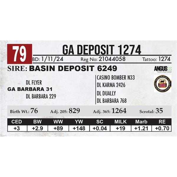 GA Deposit 1274