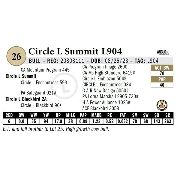 Circle L Summit L904
