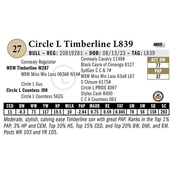 Circle L Timberline L839