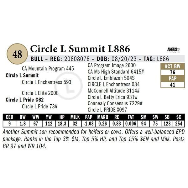Circle L Summit L886
