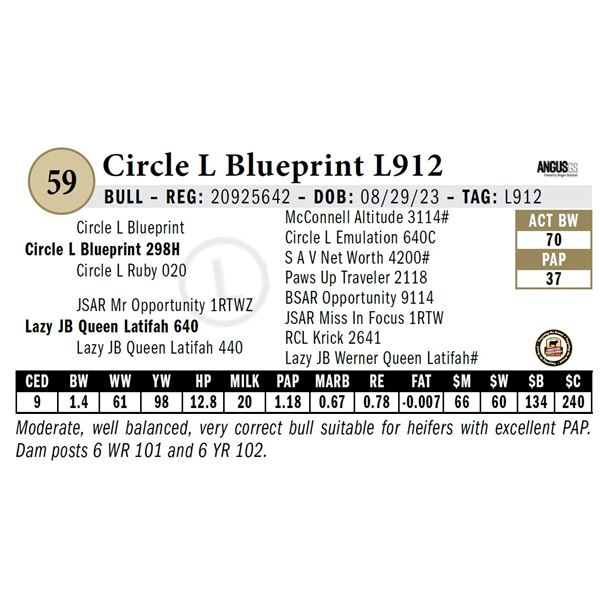 Circle L Blueprint L912