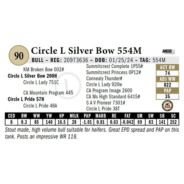 Circle L Silver Bow 554M