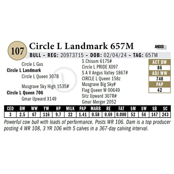 Circle L Landmark 657M