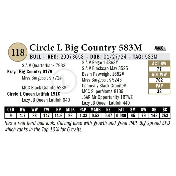 Circle L Big Country 583M