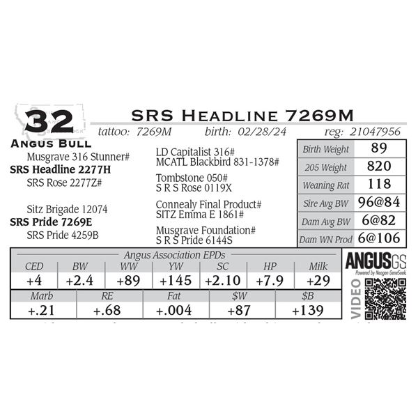 SRS Headline 7269M