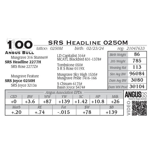 SRS Headline 0250M