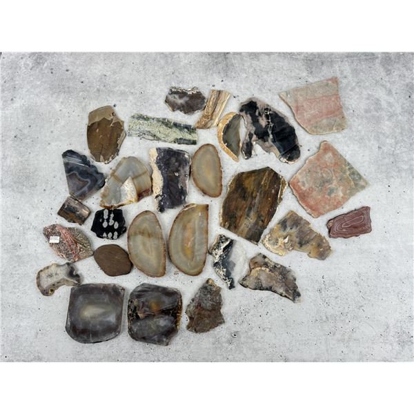 Collection Of Lapidary Material Mineral Slabs