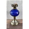 Image 2 : Antique Cobalt Blue Kerosene Whale Oil Lamp