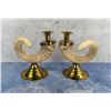 Image 3 : Brass Ram Horn Candlesticks