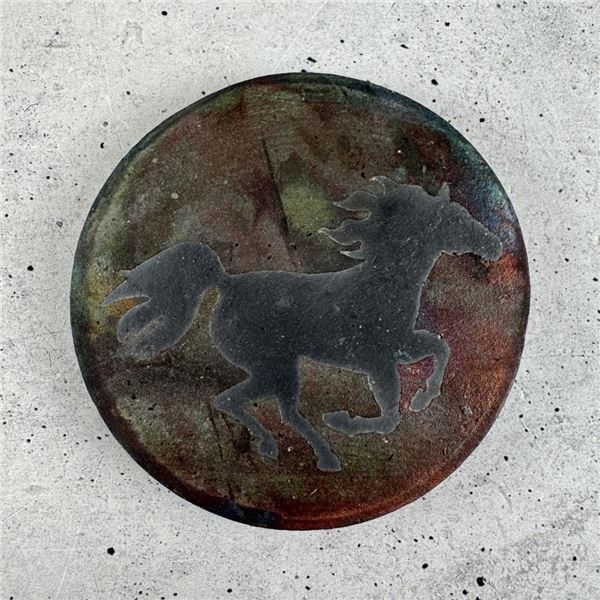 Ben Diller Raku Pottery Coaster