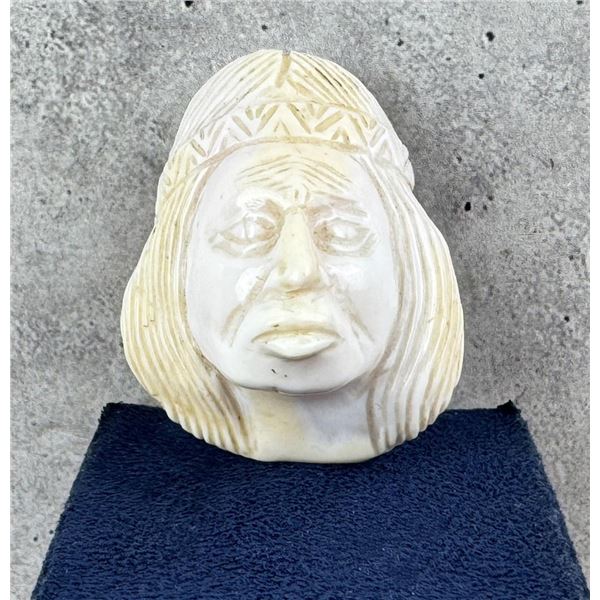 Carved Shell Indian Head