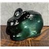 Image 1 : Czechoslovakian Green Glass Rabbit Paperweight