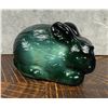 Image 2 : Czechoslovakian Green Glass Rabbit Paperweight