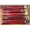 Image 2 : Set of 5 Red Swirl Bakelite Mahjong Tile Racks