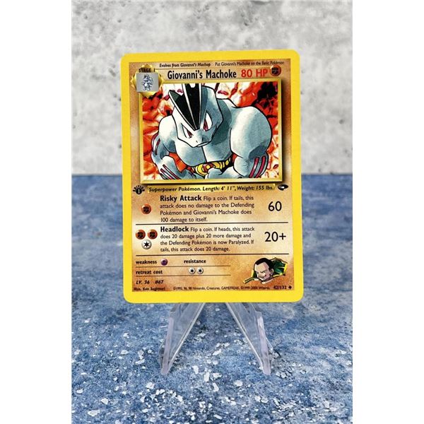 Pokemon Gym Challenge Giovanni's Machoke Card