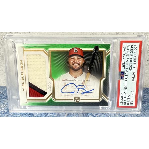 2023 Topps Definitive Alec Burleson RPA PSA 9