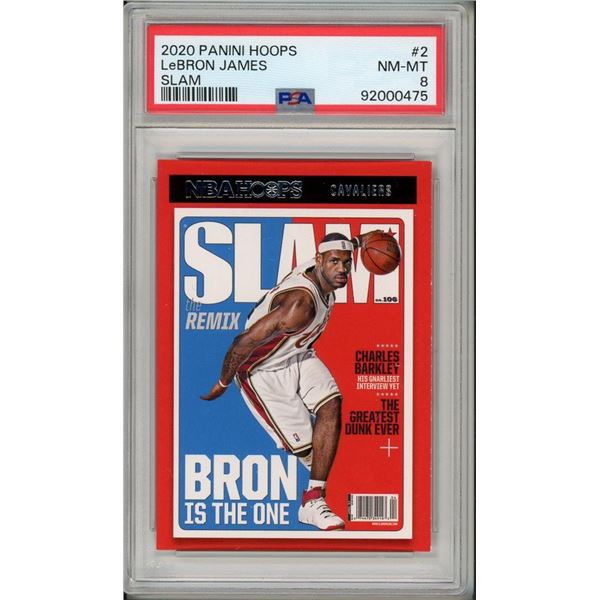 2020 Panini Hoops LeBron James #2 PSA 8