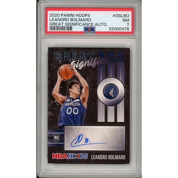 2020 Panini Hoops Leandro Bolmaro Auto PSA 7