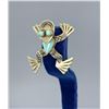 Image 1 : Navajo German Silver Turquoise Frog Brooch
