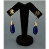 Image 1 : 14k Gold Chinese Lapis Lazuli Earrings