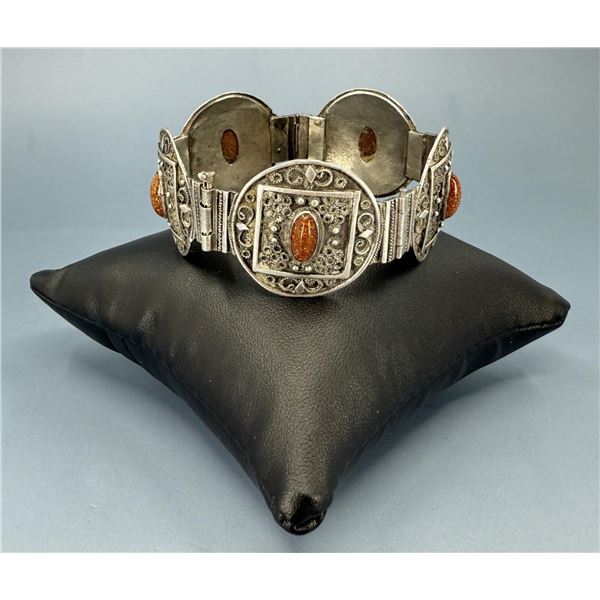 Palestine Sterling Silver Goldstone Bracelet