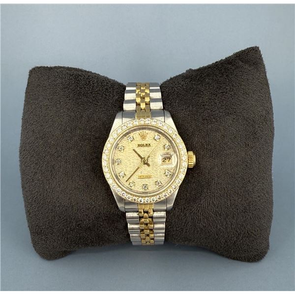 Rolex 69173 Diamond Bezel Dial Datejust Watch