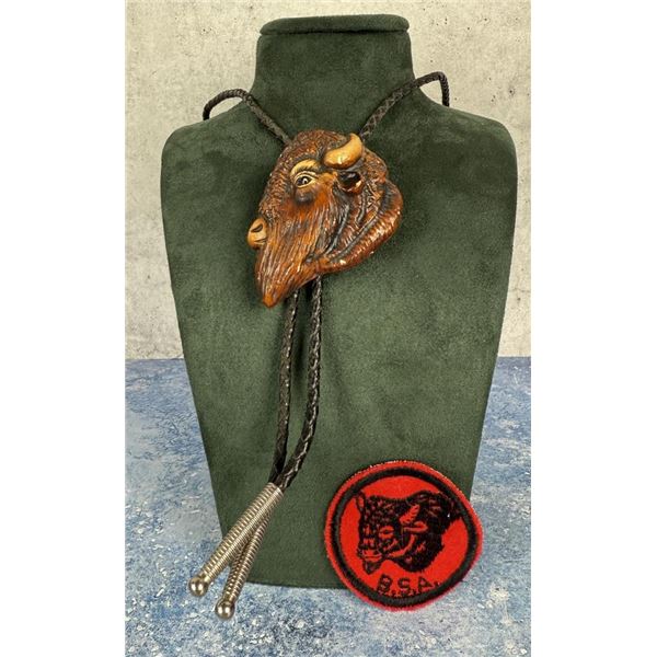 Boy Scout BSA Buffalo Patch & Bolo Tie