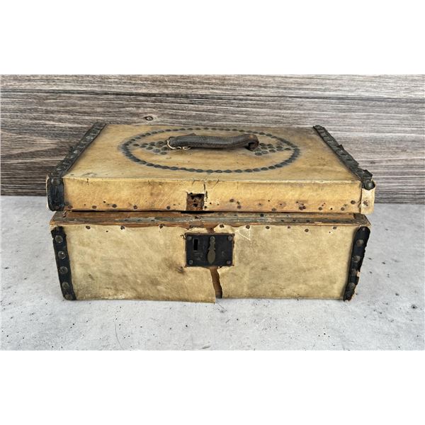 Fur Trade Era Hide Covered Locking Trunk