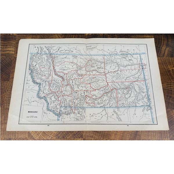 1888 Map of Utah Idaho & Wyoming