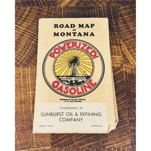 Montana Road Map Powerized Gasoline Sunburst