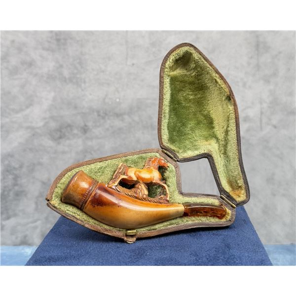 Antique Meerschaum Pipe In Case