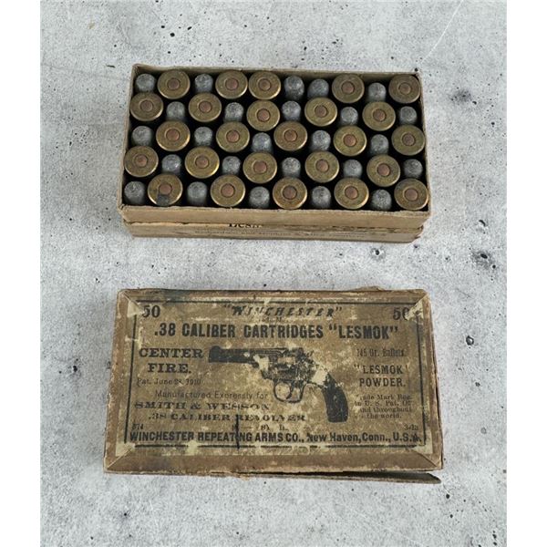 Winchester .38 Caliber Lesmok Pistol Ammo Box