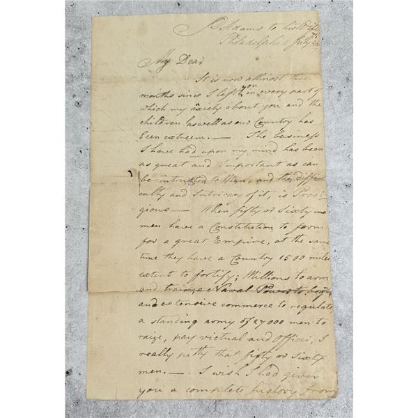 Letter from John Adams to Abigail Adams 1775