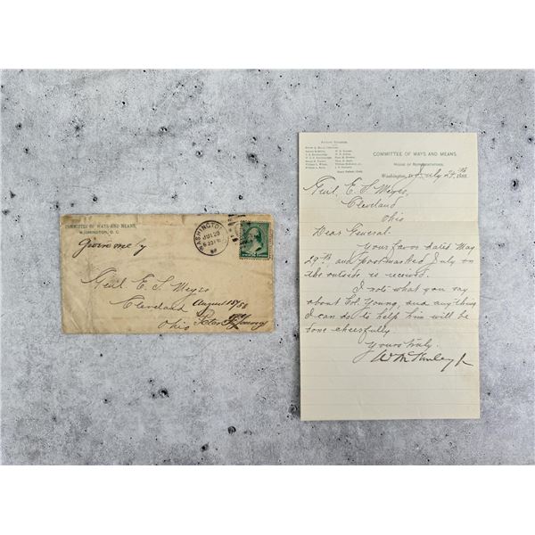 William McKinley Ways and Means Signed Letter