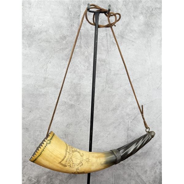 War of 1812 British Scrimshaw Powder Horn