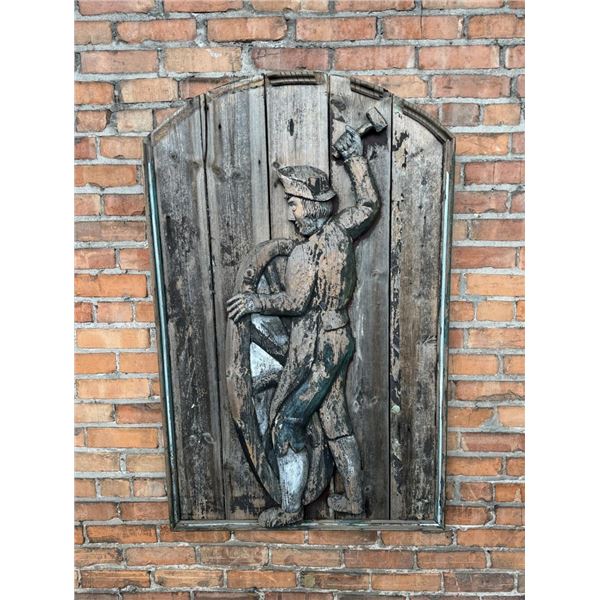 Antique Wood Wagon Wheel Shop Trade Sign