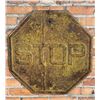 Image 1 : Antique Yellow Embossed Stop Sign
