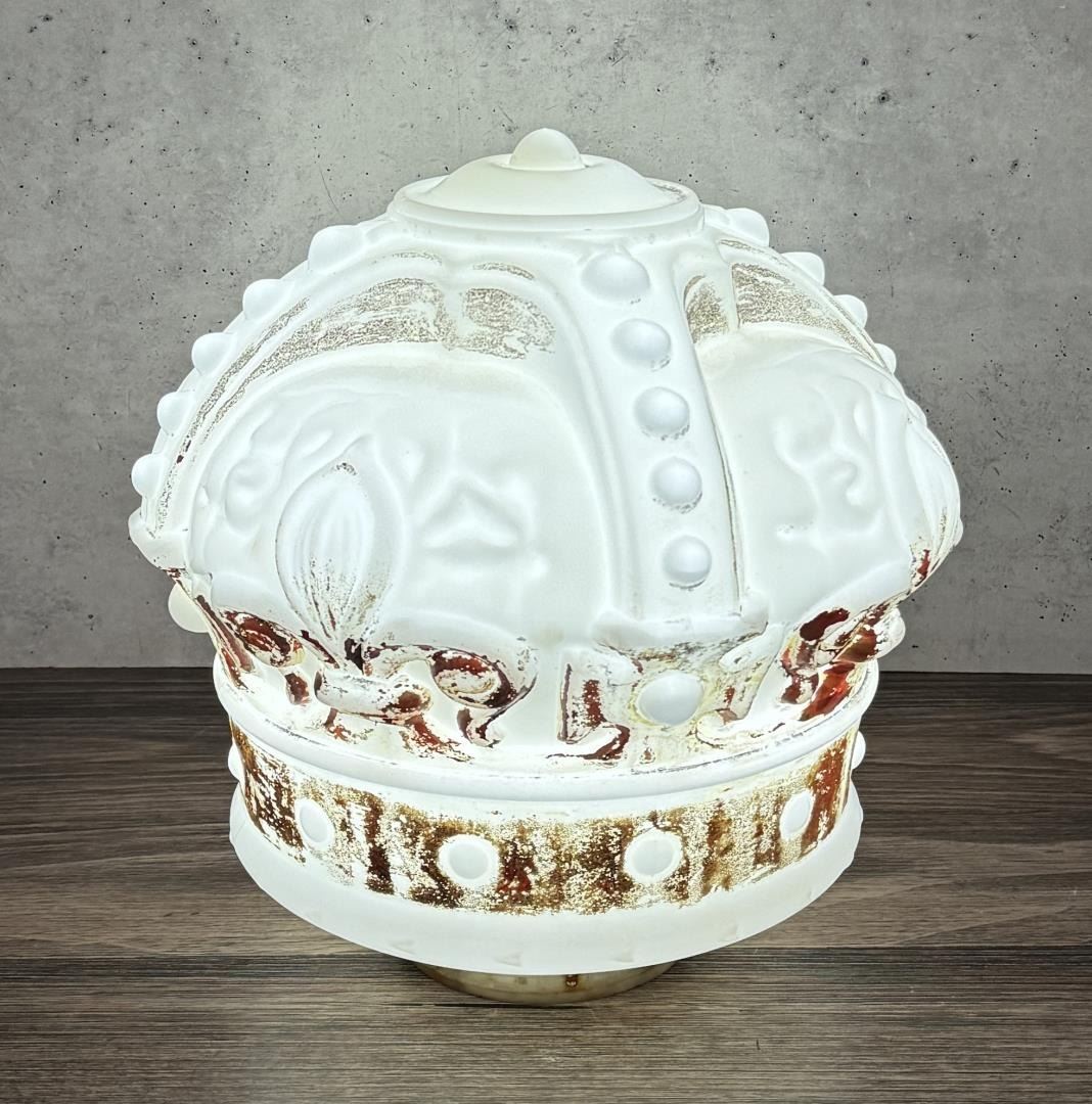 Standard Crown Oil Milk Glass Gas Pump Globe