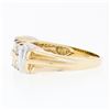 Image 6 : Modern 14k TT Gold 1.10 ctw Princess Cut Diamond 7.40mm Wide Dual Row Band Ring