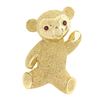 Image 1 : Solid 14K Yellow Gold Detailed Textured Teddy Bear w/ Ruby Eyes Pin Brooch