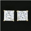 Image 5 : NEW 14k Gold 2.14 ctw GIA Martini Prong Set Square Princess Diamond Stud Earring