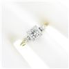 Image 2 : Mid Century 14K TT Gold 0.52 ctw Old European Diamond Three Stone Engagement Rin