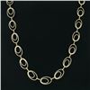 Image 3 : Statement 14K Yellow Gold Long 28" Textured Open Dual Oval Link Chain Necklace
